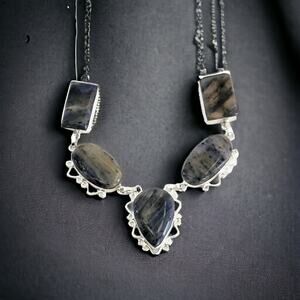 Sodalite Statement Necklace - Artisan Silver for Women